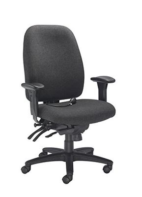 Office Hippo Duurzame, ergonomische bureaustoel met ondersteuning voor rugleuning, zit- en vooruit kantelbesturing, lendenwervelkolom, voor computerwerk, vermindert rugpijn, antraciet