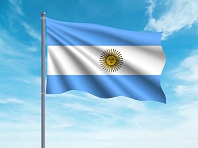 OEDIM Bandera de Argentina | 150x85cm | Reforzada y con Pespuntes | Bandera con 2 Ojales Metálicos y Resistente al Agua