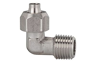 Raccord à visser d'angle R 1/4 A pour tuyau 8/6 mm, SW 14/10, pression max. 25 bar, temp -40 °C à 200 °C, ES 1.4404