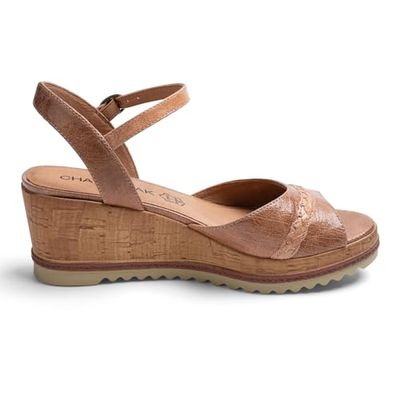 CHATTAWAK dam 9JODYBEIGE40 sandal med klack, beige, 40 EU, Beige, 40 EU