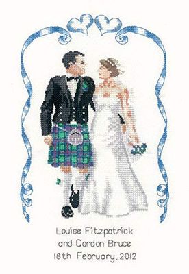 Heritage Aida - Kit de punto de cruz, 14 hilos, diseño de boda escocesa