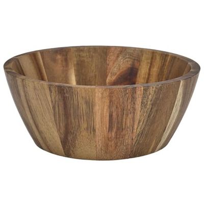 HOME DECO FACTORY, KA0338, Miska na sałatkę akacjową śr.20 cm, elegancki i ciepły design, idealna do serwowania sałatek, owoców i różnorodnych potraw, łatwa w utrzymaniu, brązowa