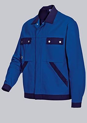 BP 1454-720-113-53/55, Giacca da lavoro con bottoni automatici nascosti e tasche 305,00 g/m², cotone rinforzato blu reale/blu scuro, 41/43l