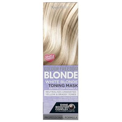 Knight & Wilson Colour-Freedom - Máscara de toner louro, tratamento condicionador semipermanente, neutraliza os tons amarelos e cobre para cabelos naturalmente claros, descolorados, cinza e