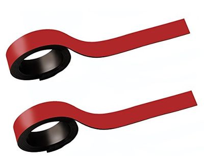 MAUL 65201 – 25 strisce magnetiche, (B) 5 mm x (l) 1.000 mm, rosso