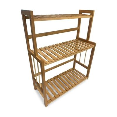 Wintem Wielofunkcyjny bambusowy organizer z 3 półkami - wygodny rozmiar 42 x 18 x 53 cm - łatwy montaż, bezpieczny i trwały - maksymalna pojemność 20 kg idealny do ciężkich przedmiotów lub dużych