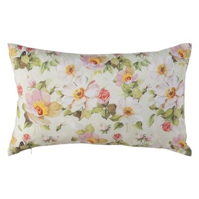 BigBuy Home Kussen met bloemen, 50 x 30 cm