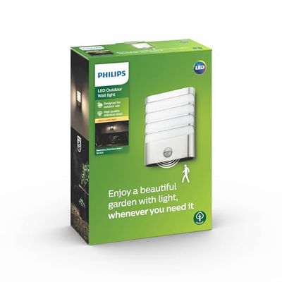 Philips Lighting Raccoon Lampada da Parete con Sensore di Movimento, Acciaio Inox
