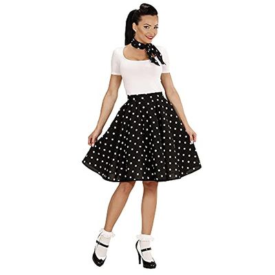 W WIDMANN MILANO Party Fashion - Costume années 50, jupe polaire et foulard, à pois, Rockabilly, Rock'n'Roll, Carnaval