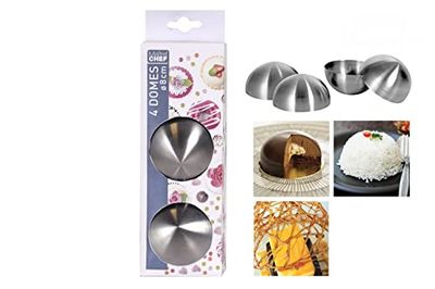 Maitre Chef halvsfär stålformar, 4-delar, 8 cm diameter