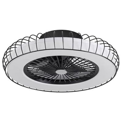 Ventilateur de plafond Albonez DC noir 72 W, 5 pales (18 x 53 x 53 cm), 6 vitesses, 3 tonalités, télécommande, mémoire et réglage de la température. Idéal pour éclairer et rafraîchir votre maison.