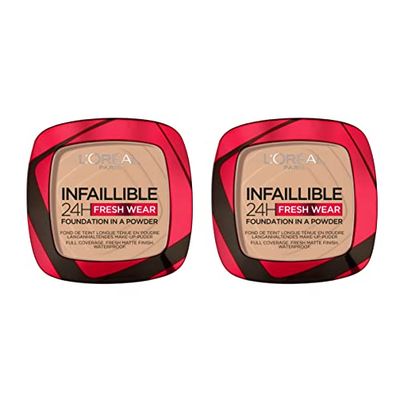 L'Oréal Paris - Infaillible - Lot de 2 Fonds de Teint en Poudre Longue Tenue Infaillible - 130 Beige Peau