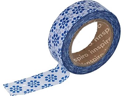 Masking Tape Washi Bloemen blauw 15 mm x 10 x m Serie Ultramar