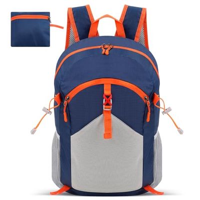 Cozary Sac à Dos Pliable, 28 L Ultraléger Sac à Dos Homme Femme, Sac de Voyage Pliable, Imperméable et Léger Backpack pour Randonnée, Sport et Voyage