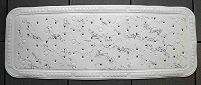 Baveno MAMOR Tappetino per Vasca da Bagno, 100% Gomma Sintetica, Senza PVC, Grigio, 36 x 92 cm