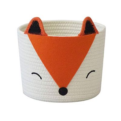 T&T Homewares Cesta de almacenamiento de cuerda de algodón tejida pequeña cesta organizadora plegable cesta de lavandería organizador para juguetes, mantas, ropa, toallas, regalos para mascotas,