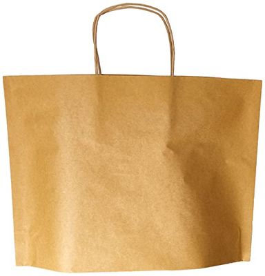 Carte Dozio - Bolsa Shopper en Kraft, Habana, Mango Torcido, cm 36+10x27+1, cf 25 piezas