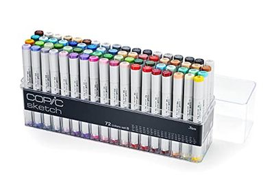 COPIC Sketch Coloured Marker Pen - Set Of 72 B, For Art & Crafts, Colouring, Graphics, Highlighter, Design, Anime, Professional & Beginners, Art Supplies & Colouring Books