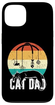 Funny Cat Dad Black Cat Lover Fathers Day Mens Retro Vintage Case for iPhone 13