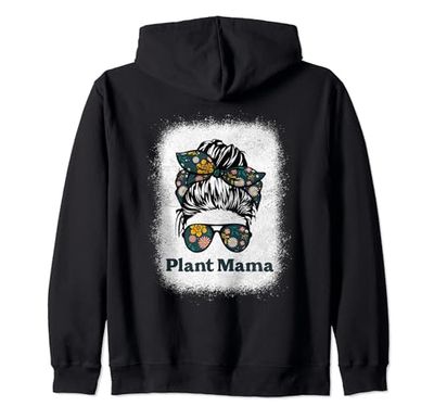 Plant Mama Messy Bun Amantes del Jardín Jardinería Sudadera con Capucha