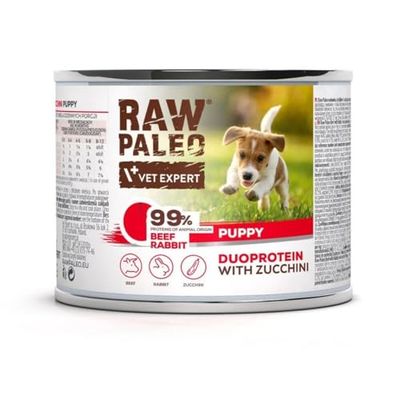 Comida húmeda VETEXPERT Raw Paleo Duoprotein Beef & Rabbit Puppy Carne de Vacuno 200 g - Marca: VETEXPERT - EAN: 5902414212060