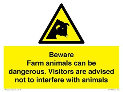 Beware Farm animals can be dangerous. Visitors are advised not to interfere with animals Sign - 2.
