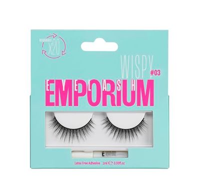 Eyelash Emporium False Eyelashes Wispy 03 With Eyelash Glue – Timeless Lash (Pack of 1 Pair)