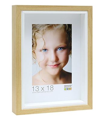 Deknudt ramar naturlig fotoram med vit ram, plast, naturlig, 15 x 20 cm