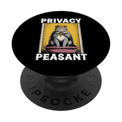 Funny Cat Privacy - Caja de arena para gatos campesinos PopSockets PopGrip Adhesivo