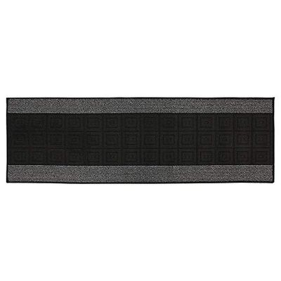 Palmero Machine Washable Latex Backed Carpet Runner, Black/Grey