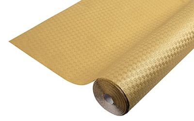 PRONAPPE - Réf. R802057I - Nappe jetable en papier gaufré - Rouleau de 20 M de long et 1,18 M de large - Gaufrage unique, esthétique et profond - Fabriqué en France - Couleur or