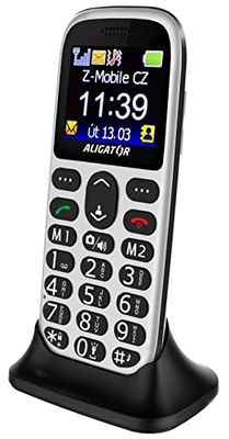 ALIGATOR Senioren grote toetsen mobiele telefoon AZA510WB met 1,8" kleurendisplay, SOS-knop en lokalisatie, kleur wit-zwart