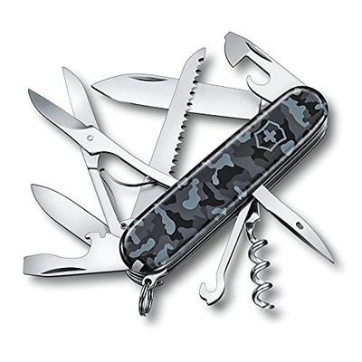 Victorinox Taschenmesser Huntsman (15 Funktionen, grosse Klinge, Korkenzieher, Schere) Navy camouflage