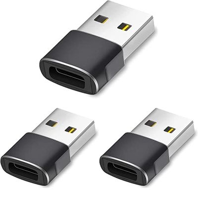 Hoppac Adaptateur USB C Femelle vers USB Mâle, Charge Rapide et Transfert des Données, Adaptateur pour iPhone 12/13, Paquet de 3