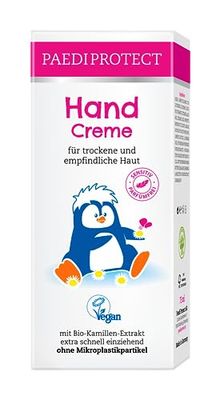 PAEDIPROTECT Hand Cream 75 ml with Organic Chamomile Extract, Hand Cream for Very Dry & Cracked Hands, Hand Cream Quickly Absorbs Vegan Hand Cream Supportive for Neurodermatitis, Fragrance Free