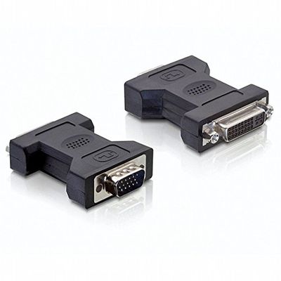 DeLOCK 65017 Adaptador de cabo DVI-I VGA 15-Pin M preto - adaptador para cabo (DVI-I, VGA 15-Pin M, conector masculino / fêmea conector, preto)