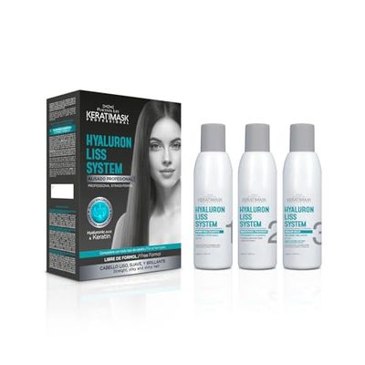 PLACENTA LIFE KERATIMASK Kit Alisado Profesional: Crema y Loción, Sin Esencia, Orgánica, Para Cabello Rizado y Dañado