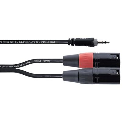Y-kabel drager stereo mini jack / 2 XLR male 1 m