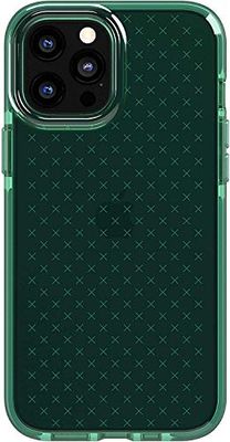 tech21 Evo Check - Custodia per Apple iPhone 12 Pro Max 5G, antimicrobica, elimina i germi, con protezione da cadute da 3,6 m, colore verde (midnight green)