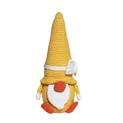Pupazzo amigurumi ad uncinetto Gnomo Papero con fiocco 11x21 cm (4PS) - Made in Italy