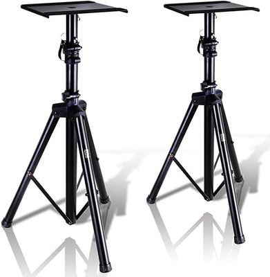 Pyle Soporte de Altavoz Monitor. Par de trípodes con Kit de Montaje. Ajustables en Altura de 86 a 134 cms. con Base de Metal Reforzado, Negro