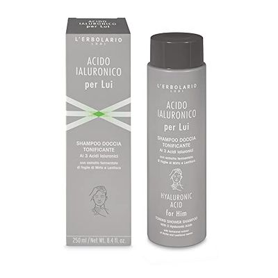 Hyaluronic Acid for Him Toning Shower Shampoo by LErbolario for Men - 8.4 oz Shampoo
