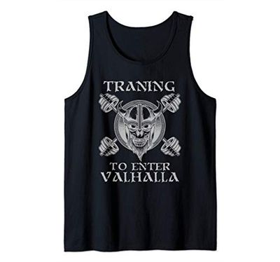 Viking IM Co Allenamento Per Entrare Valhalla Pesi Palestra Fitness Canotta Unisex Nero S Tank Top Vichingo