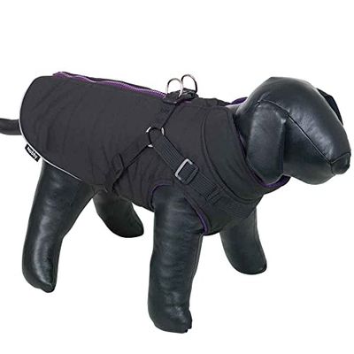 Nobby SOBAK - Abrigo para Perro 2 en 1, Color Negro y Morado, 36 cm, 1 Unidad