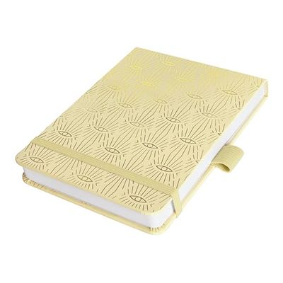 SIGEL JN356 Jolie Notepad, Mystic Sun, Dotted (dot Grid), 11 x 15,8 cm, hardcover, 158 Pages, Yellow, Gold