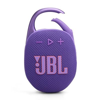 JBL Clip 5 Speaker Bluetooth Portatile, Altoparlante Wireless Compatto, Moschettone Integrato, Waterproof e Resistente alla Polvere IP67, fino a 12 h di Autonomia, App JBL Portable, Viola