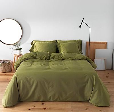 Boheme Duvet Cover Lisa Olive Green 100% Cotton 200 Threads, Bed 150 cm