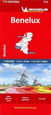 Benelux - Michelin National Map 714: Straßen- und Tourismuskarte 1:400.000
