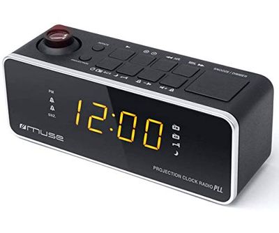 Muse M-188 P Preto - rádio despertador com projetor de hora