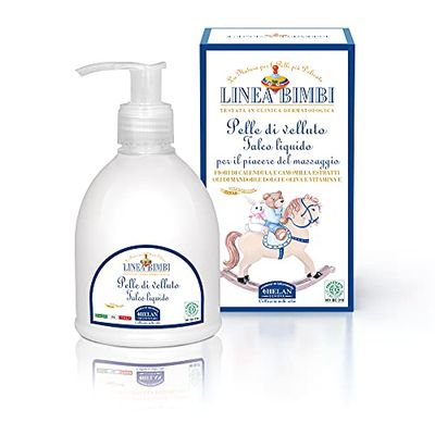 Helan, Baby Line, Velvet Skin, Liquid Talcum Powder for Babies and Children with Calendula and Vitamin E, Ideal for Body Massage, Soft and Fresh Skin with Almond and Olive Oil - 240 ml
